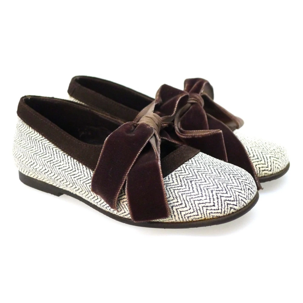 Bailarina Merceditas Niña Espiga Lazo Marrón Carrile - Imagen 4