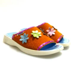 Sandalia Pala Para Mujer Naranja Moschino 21953