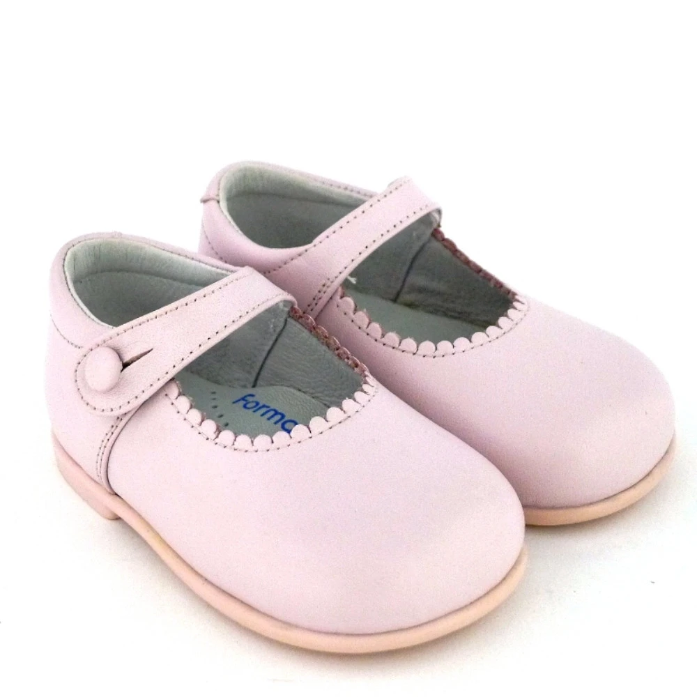 Merceditas Bebé Niña Piel Botón Carrile - Imagen 5