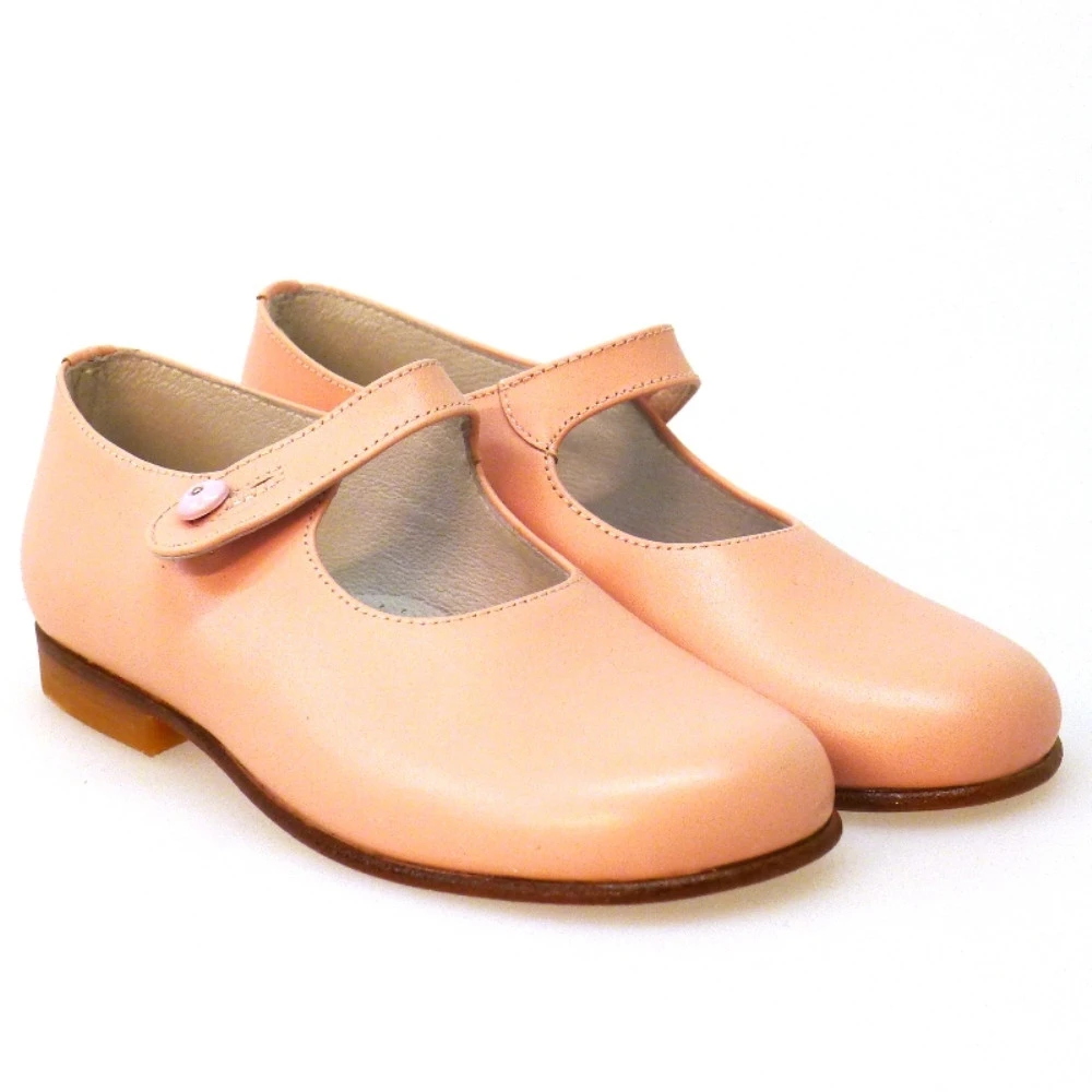 Merceditas Niña Piel Botón Carrile - Imagen 5