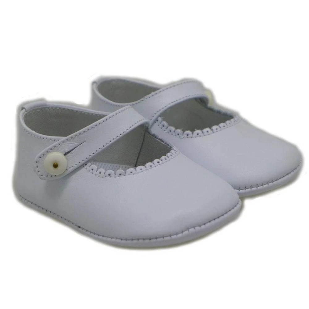 Merceditas Sin Suela Bebé Piel Botón Carrile