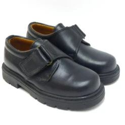 Zapatos Colegiales Niño Velcro Azul