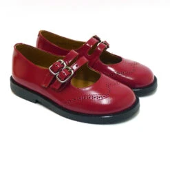 Mercedes Niña Piel Dos Hebillas Y Pala Vega