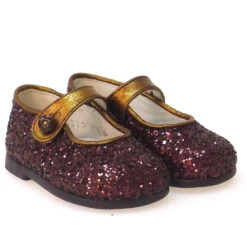 Merceditas Bebé Botón Glitter Bronce Carrile