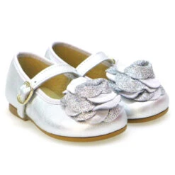 Merceditas Bebé Metalizada Lazo Y Hebilla Clarys 1028