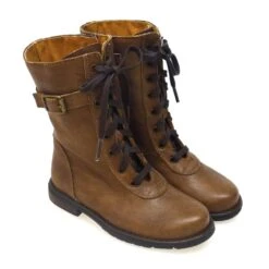 Botin Cuero Acordonado Con Cremallera Clarys 8829