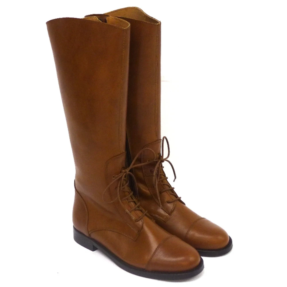 Bota Alta Piel Cordón Clarys 9151 - Imagen 6