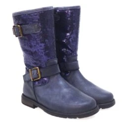 Botin Motero Con Lentejuelas En Azul De Clarys 8835