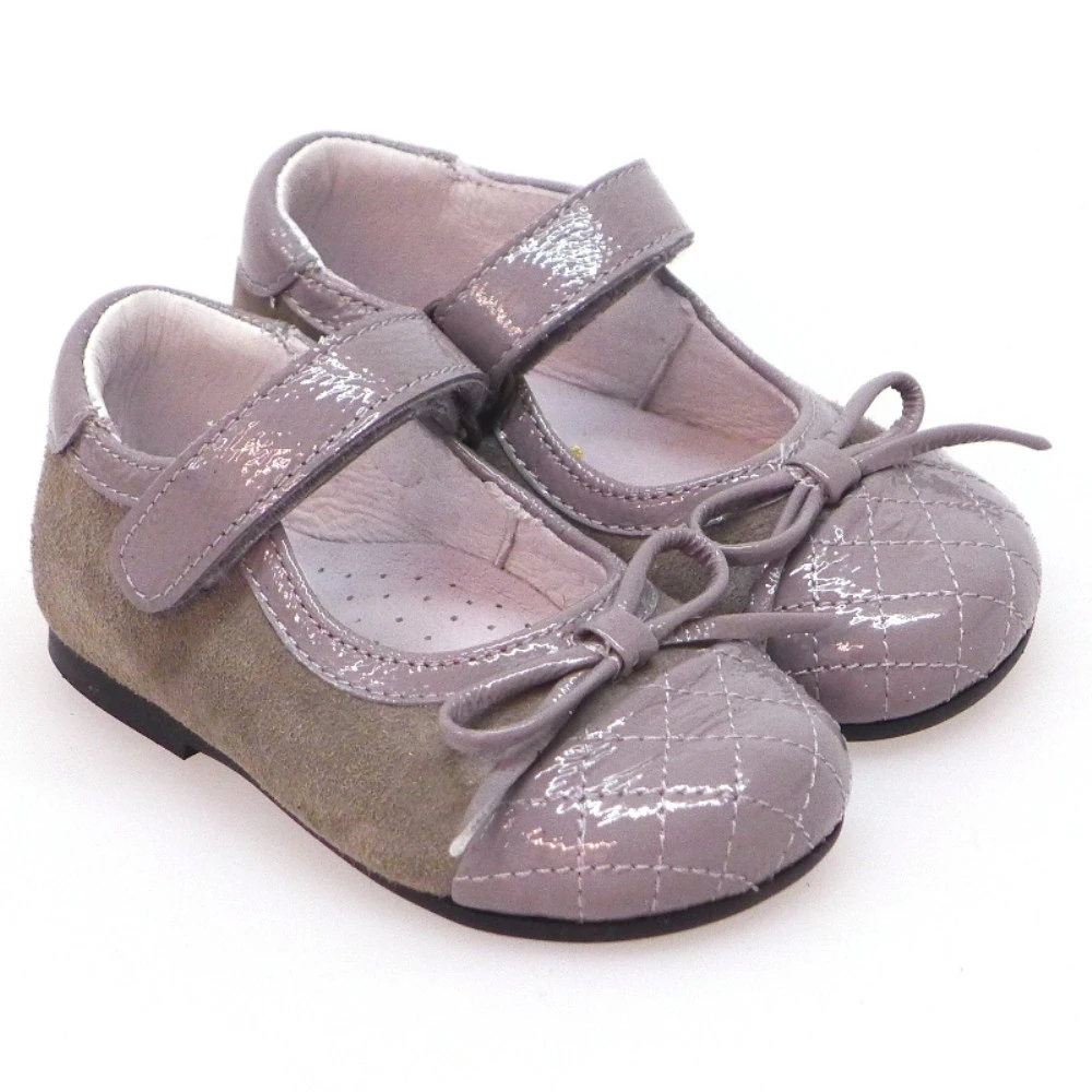 Merceditas Niña Bebé Puntera Charol Velcro Y Lazo Carrile - Imagen 2