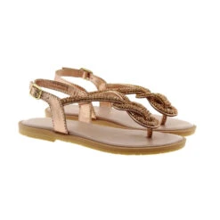 Sandalia Dedo Metalizada Vestir Strass Oca Loca 4284