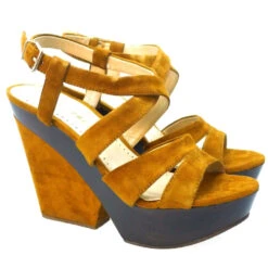 Outlet Sandalia Tacón Ancho Piel Ante Cuero Bruno Premi X6002x