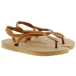 Chancla Piscina Havaianas Con Tira Talón 41296975282 Metalizada Oro