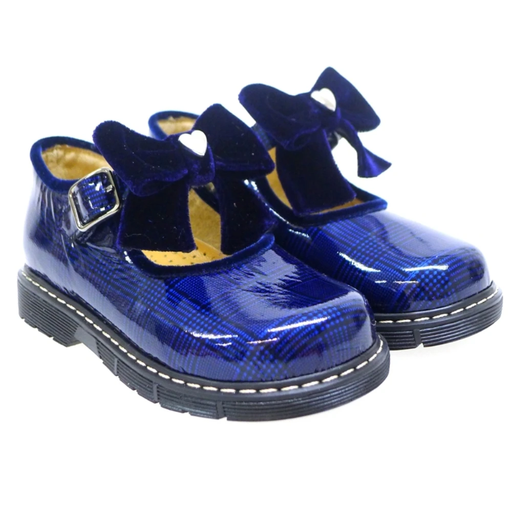 Merceditas Niñas Lazo Y Hebilla Charol Azul Carrile - Imagen 4