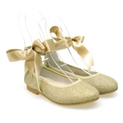 Bailarina Lace-up Lino Ceremonia Niña Carrile