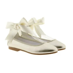 Bailarina Lace-up Metalizada Ceremonia Niña Carrile