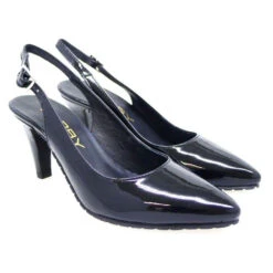 Zapato Destalonado Punta Tacón Charol Hobby 702