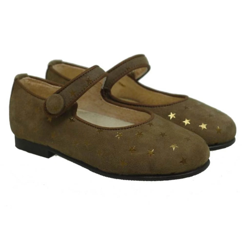 Merceditas Nobuck Niña Botón Vestir Carrile - Imagen 6