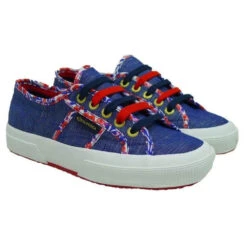 Zapatilla Lona Con Estampados Superga 2750-Shirtfanw 910 Azul Indigo