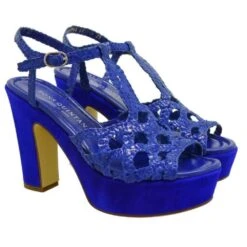 Sandalia Trenzada Pons Quintana Tacón Ancho Y Plataforma 5963