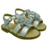 Sandalia Niña Piel Flores Clarys