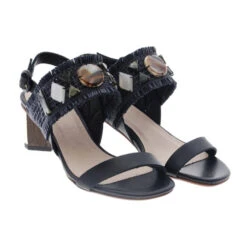 Sandalia Tacón Y Piedras Ana Pallarés 11847 Negro