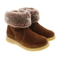 Botín Niña Cuero Pelo Unisa Nudos