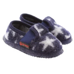 Zapatillas Casa Lana Estrellas Giesswein Tieplitz Ocean Azul