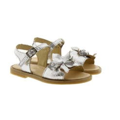 Sandalia Piel Flores Niña Clarys 6123