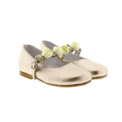 Merceditas Bebé Niña Metalizada Ceremonia Flores Carrile 10341