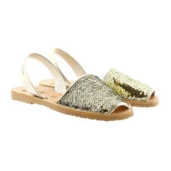 Abarcas Mujer Lentejuelas Tira Metalizada Ria 27270