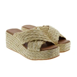 Sandalia Pala Cruzada Rafia Cuña Tiziana 715