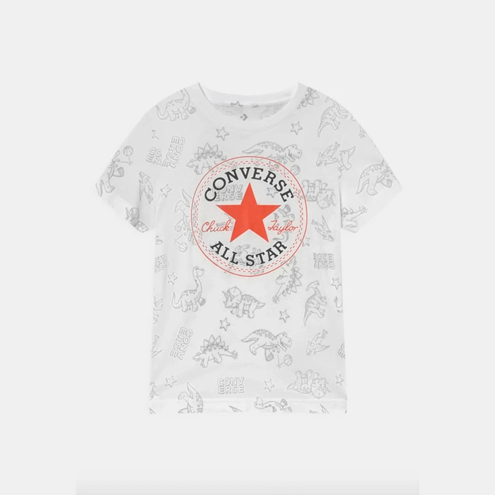 Camiseta Algodón Manga Corta Dinosaurios Converse CB815