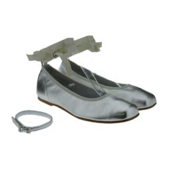 Bailarinas Niña Comunión Metalizadas Atadas Tobillo Carrile A-3516
