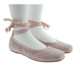 Bailarinas Comunión Lino Atadas Tobillo Carrile A-3516