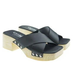 Sandalia Pala Cruzada Piel Tacón Tiziana 1800