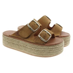 Sandalia Bio Hebillas Plataforma Esparto Popa Morell