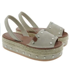 Menorquinas Plataforma Esparto Tachas Popa Rosario