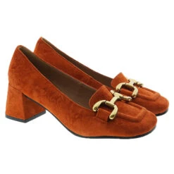 Zapato Tacón Piel Ante Estribo Bibilou Valencia-573Z30