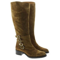 Bota Alta Ante Cuero Hebillas Alpe 263922