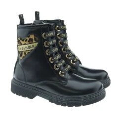 Bota Militar Niña Corazón Leopardo Cafenoir C1882