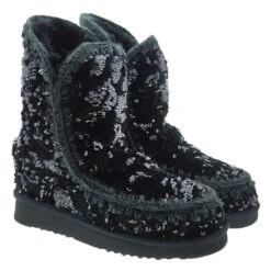 Botas Australianas Lentejuelas Cuña Mou Inner Wedge Iridiscent Sequins