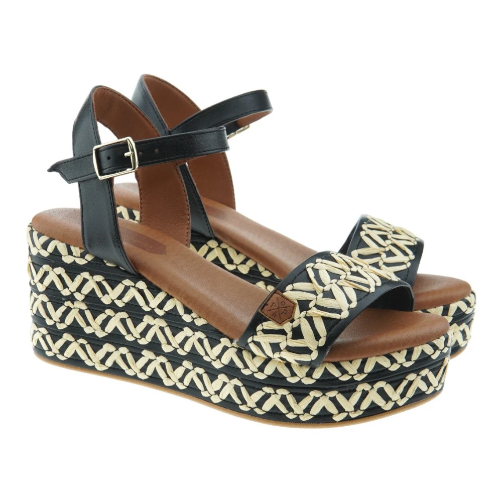 Sandalias Cuña Trenzada Popa Arambol Tribu - Imagen 2