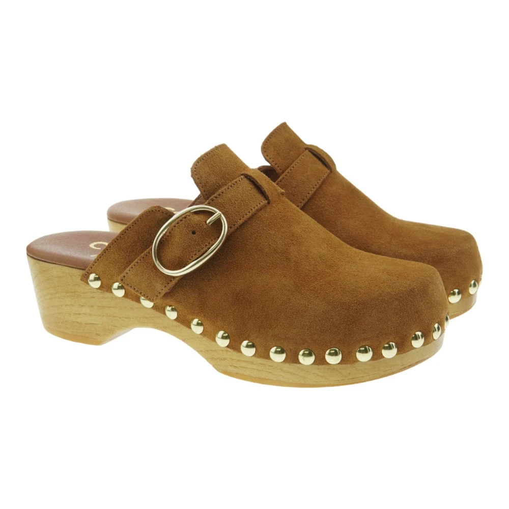 Zuecos Serraje Hebilla Tacón Bajo Carrile 12P - Imagen 5