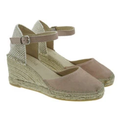 Alpargatas Cerradas Piel Ante Cuña Natural World 8150