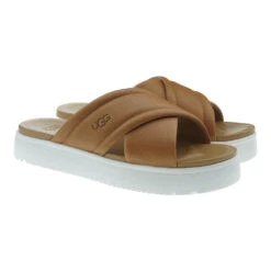 Sandalia Plataforma Pala Cruzada Cuero Mujer Ugg W Zayne