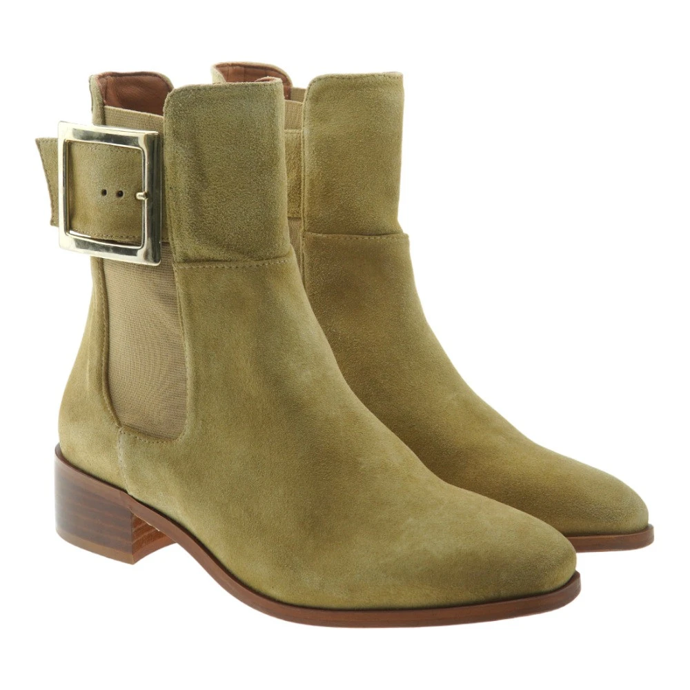 Botin Mujer Adorno Hebilla Popa Sienna Serraje - Imagen 4